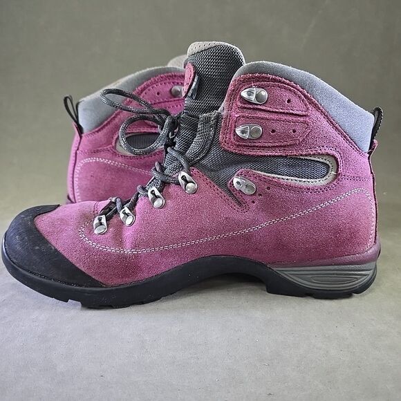 Asolo Tacoma GV Boots Womens Size 8 Pink Suede Gore Tex Vibram Hiking Anti Shock - Picture 8 of 11